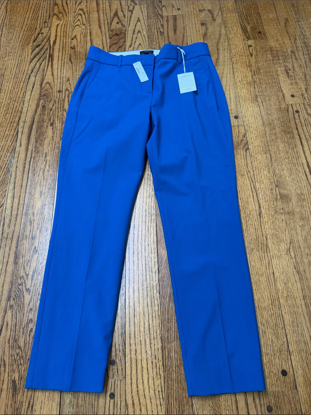 NWT J. Crew sz 12 T Electric Royal Blue Tailored Pants Tollegno 1900 wool Italy